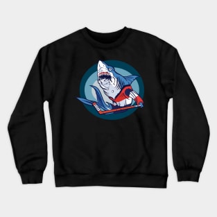 Shark plays hockey Crewneck Sweatshirt